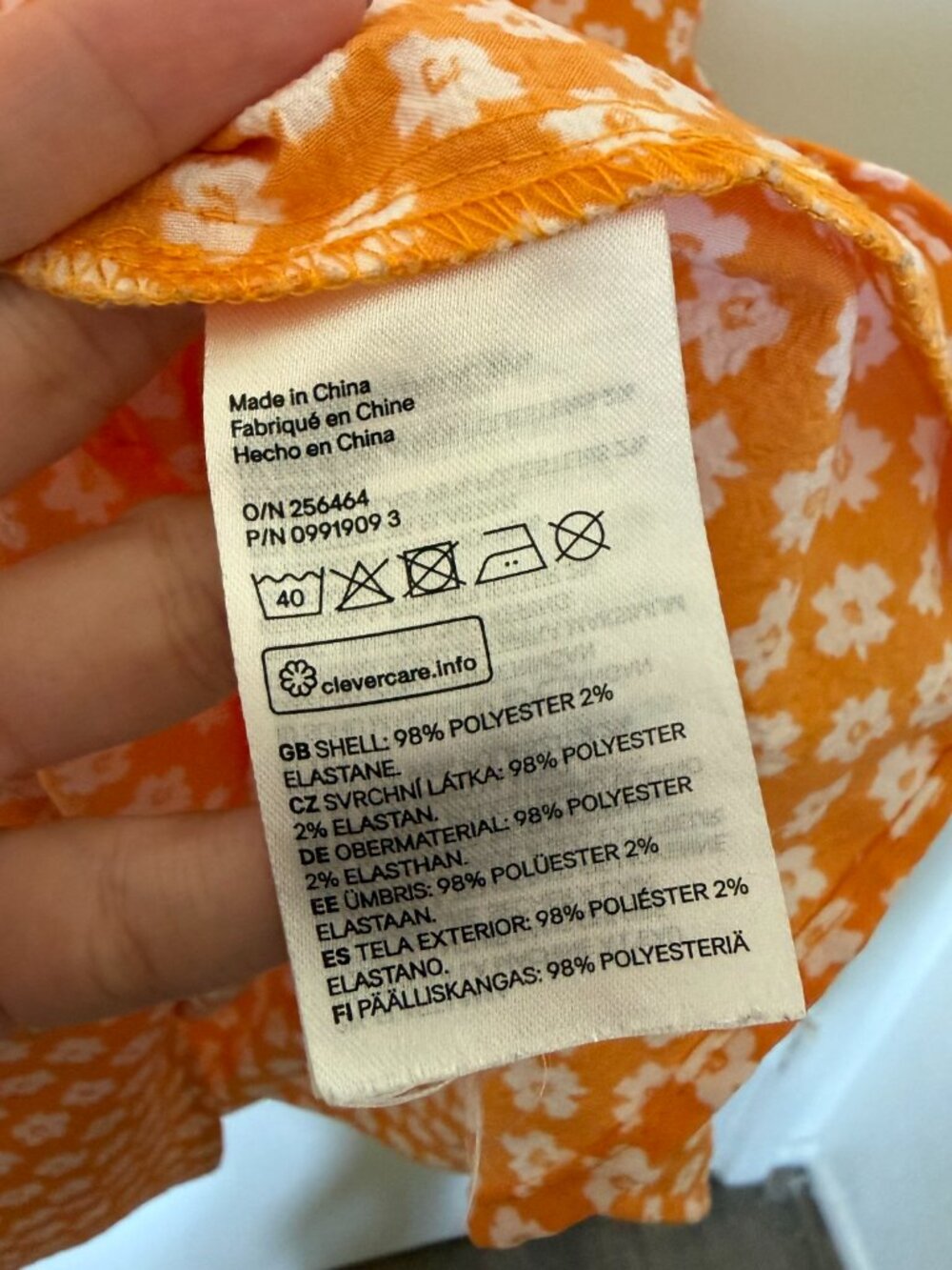 Divided‎ by H&M Orange Floral Puff Sleeve Mini Dress S - Picture 6 of 7
